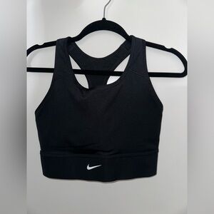 NIKE WOMENS DRI-FIT SWOOSH MEDIUM SUPPORT SPORTS BRA IN BLACK SIZE L